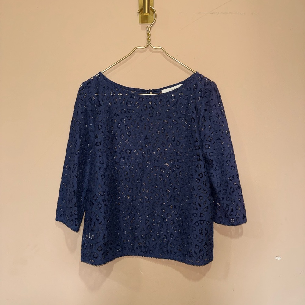 LOFT Navy Lace Blouse